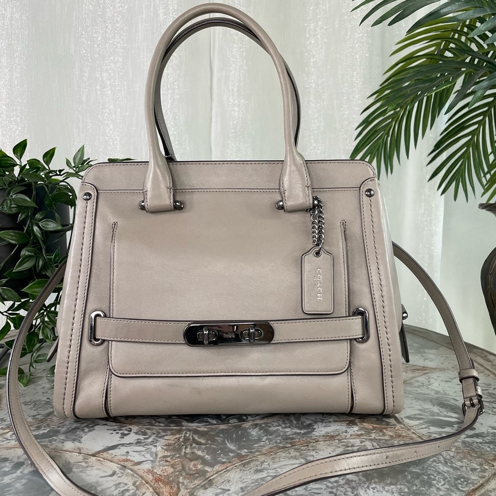 COACH SWAGGER FRAME SATCHEL IN SMOOTH LEATHER F37182 MSRP $595